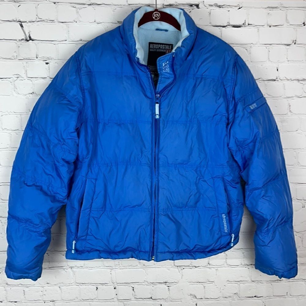 Aeropostale Blue Zip Up, Down Jacket Size Medium
